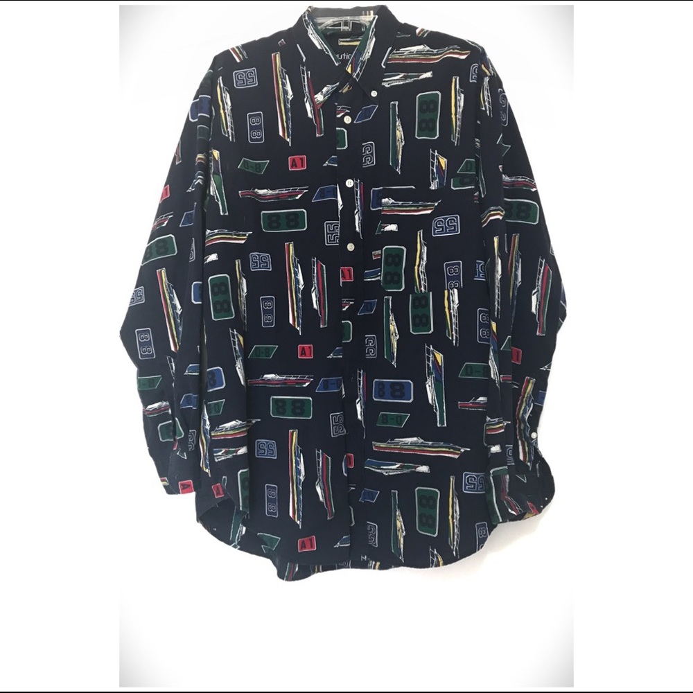 Mens Vintage Nautica Sailing Shirt SZ Medium
